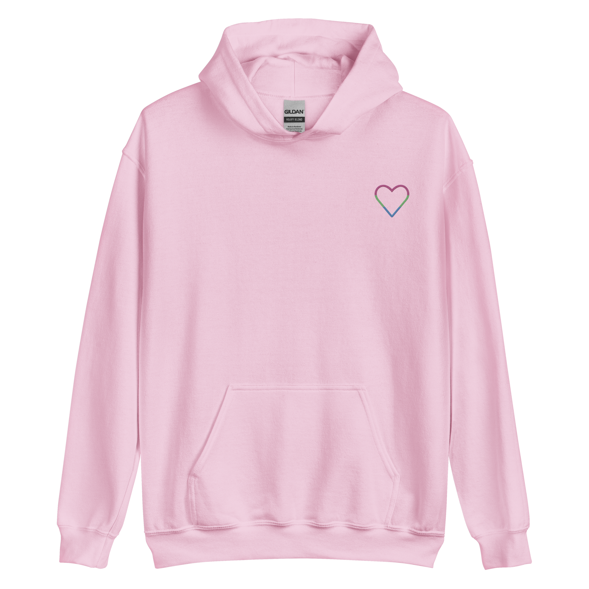 Polysexual Heart Hoodie: Embroidered Pride Sweatshirt