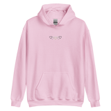 Agender Pride Hoodie: Interlaced Heart Outlines Embroidered Sweatshirt