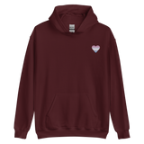 Bigender Flag Embroidered Heart Hoodie: Celebratory LGBTQ+ Pride Design