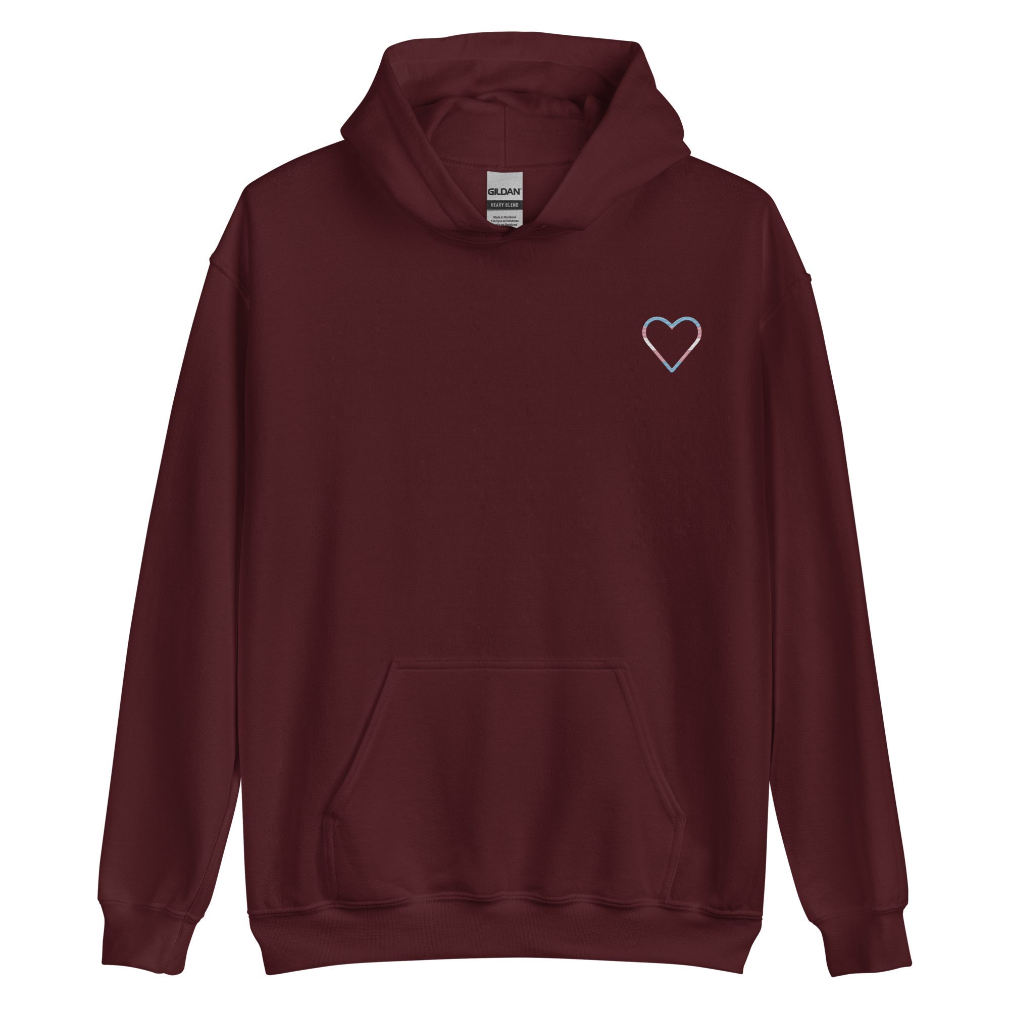 Transgender Heart Hoodie: Embroidered Pride Sweatshirt