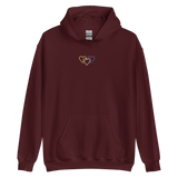 Nonbinary Pride Hoodie: Interlaced Heart Outlines Embroidered Sweatshirt