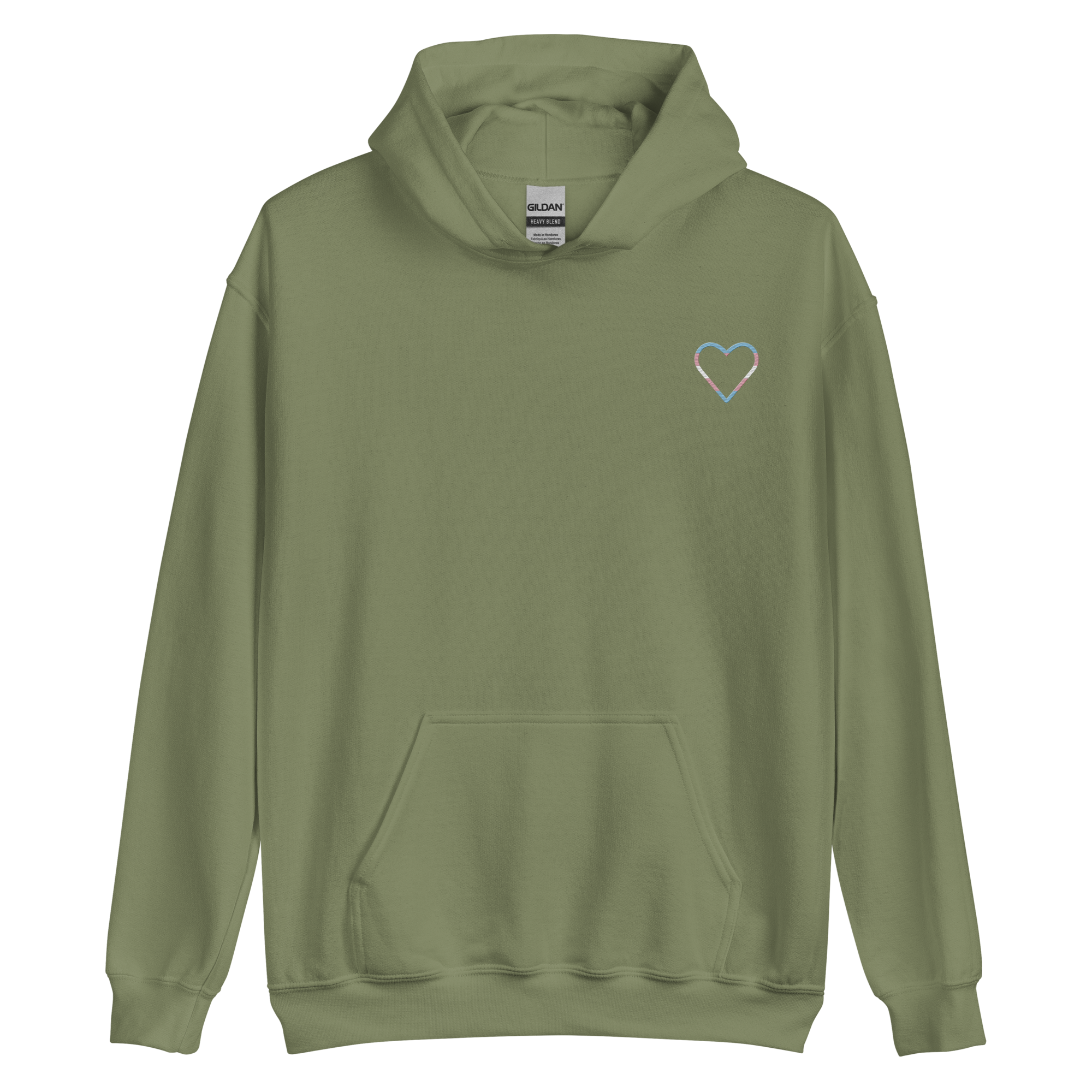 Transgender Heart Hoodie: Embroidered Pride Sweatshirt