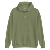 Asexual Pride Hoodie: Interlaced Heart Outlines Embroidered Sweatshirt