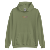 Lesbian Pride Hoodie: Interlaced Heart Outlines Embroidered Sweatshirt