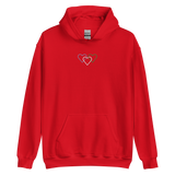 Genderqueer Pride Hoodie: Interlaced Heart Outlines Embroidered Sweatshirt