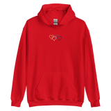 Nonbinary Pride Hoodie: Interlaced Heart Outlines Embroidered Sweatshirt