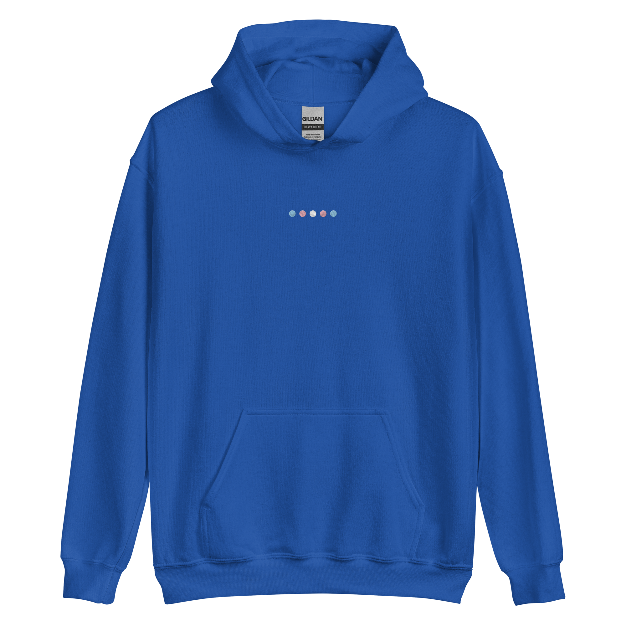 Embroidered Transgender Hoodie: Pride Flag Horizontal Circle Design