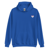 Bigender Flag Embroidered Heart Hoodie: Celebratory LGBTQ+ Pride Design