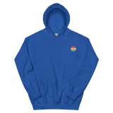 Pansexual Flag Embroidered Circle Hoodie: Celebratory LGBTQ+ Pride Design