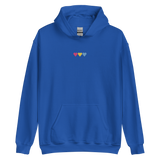 Embroidered Pansexual Hoodie: Pride Flag Horizontal Heart Design