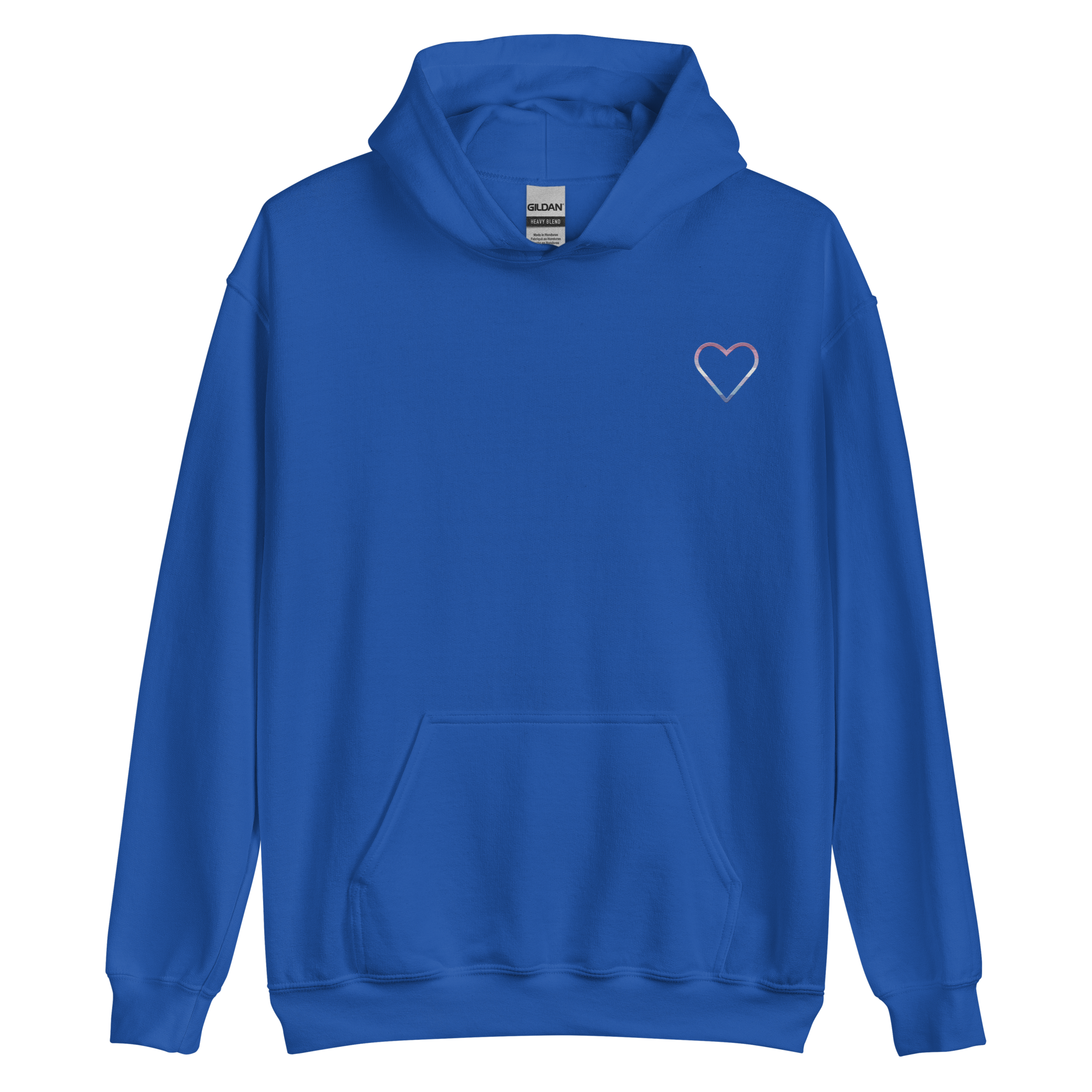 Bigender Heart Hoodie: Embroidered Pride Sweatshirt