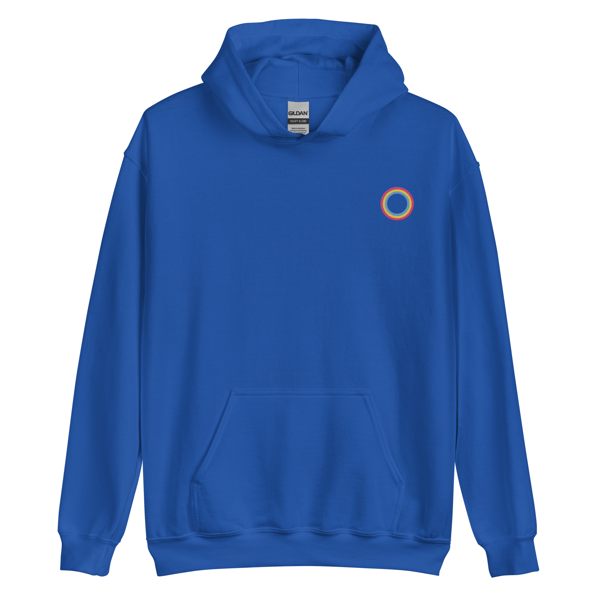 Embroidered Hoodie: Pansexual Pride Ring Emblem Design