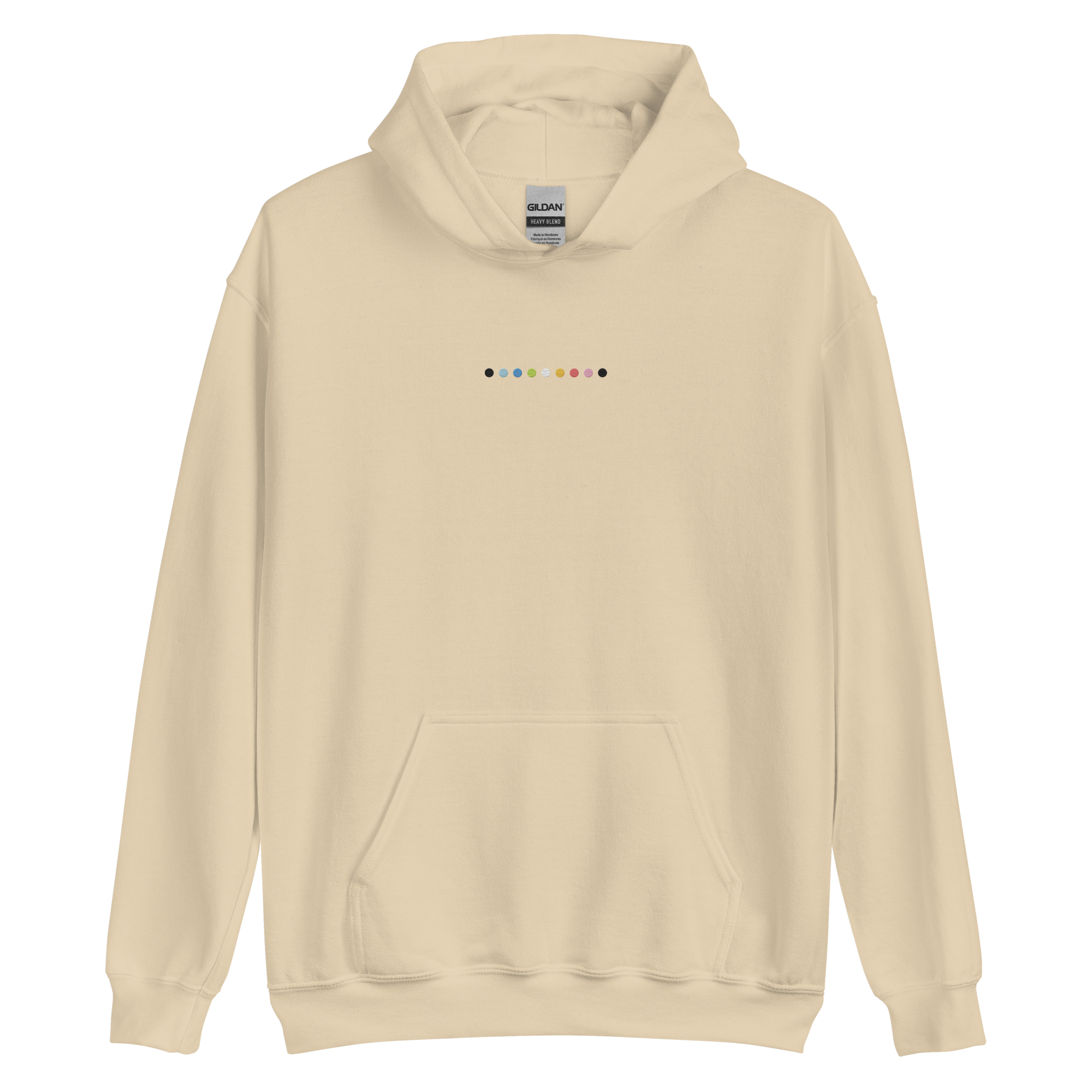 Embroidered Queer Hoodie: Pride Flag Horizontal Circle Design