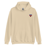 Polyamory Flag Embroidered Heart Hoodie: Celebratory LGBTQ+ Pride Design