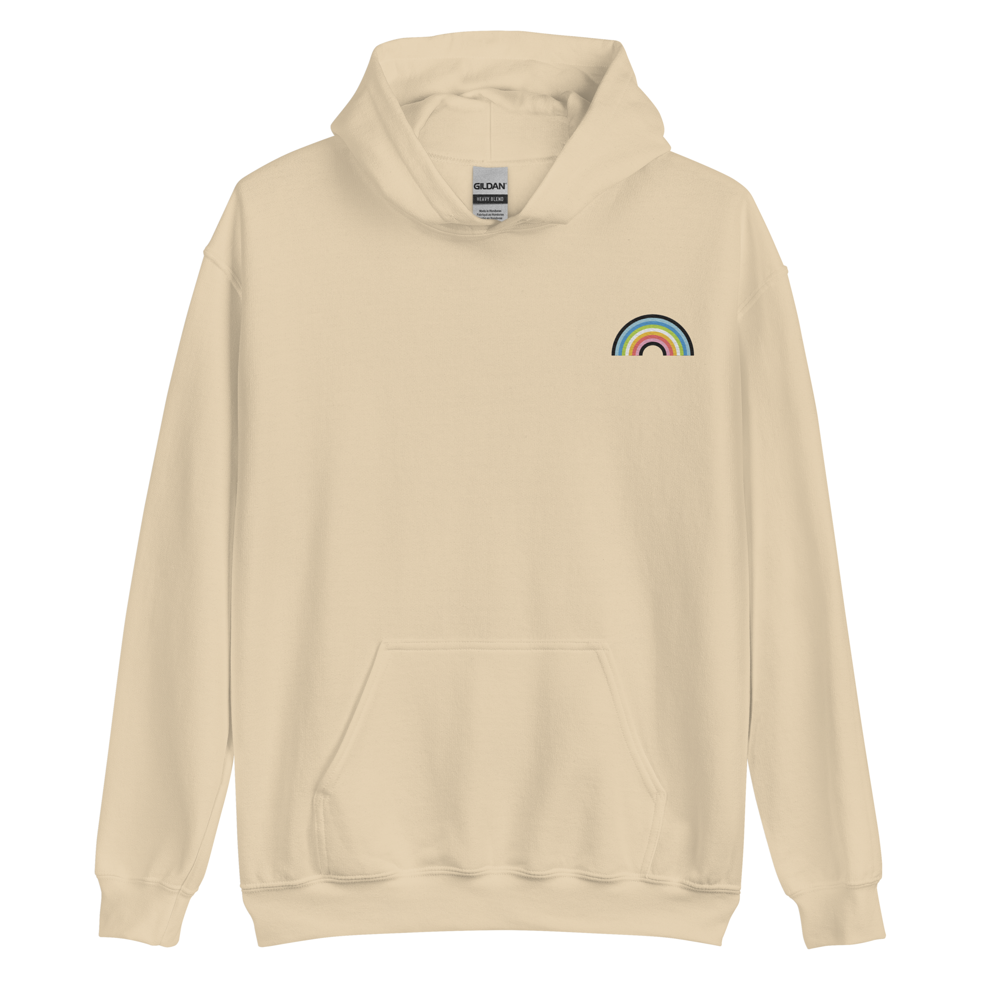 Embroidered Queer Rainbow Hoodie: Pride Flag LGBTQ+ Design