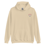 Bisexual Heart Hoodie: Embroidered Pride Sweatshirt