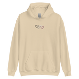 Asexual Pride Hoodie: Interlaced Heart Outlines Embroidered Sweatshirt