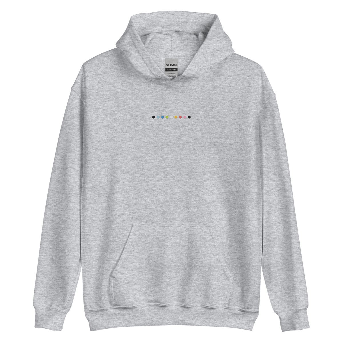 Embroidered Queer Hoodie: Pride Flag Horizontal Circle Design