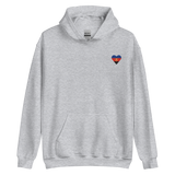 Polyamory Flag Embroidered Heart Hoodie: Celebratory LGBTQ+ Pride Design