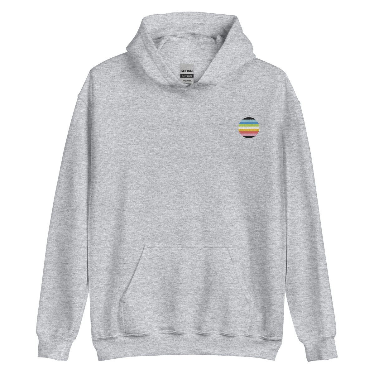 Queer Flag Embroidered Circle Hoodie: Celebratory LGBTQ+ Pride Design