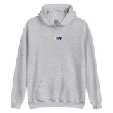 Embroidered Nonbinary Hoodie: Pride Flag Horizontal Heart Design