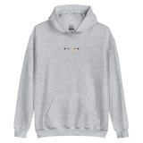 Embroidered Queer Hoodie: Pride Flag Horizontal Heart Design