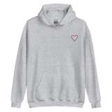 Bisexual Heart Hoodie: Embroidered Pride Sweatshirt