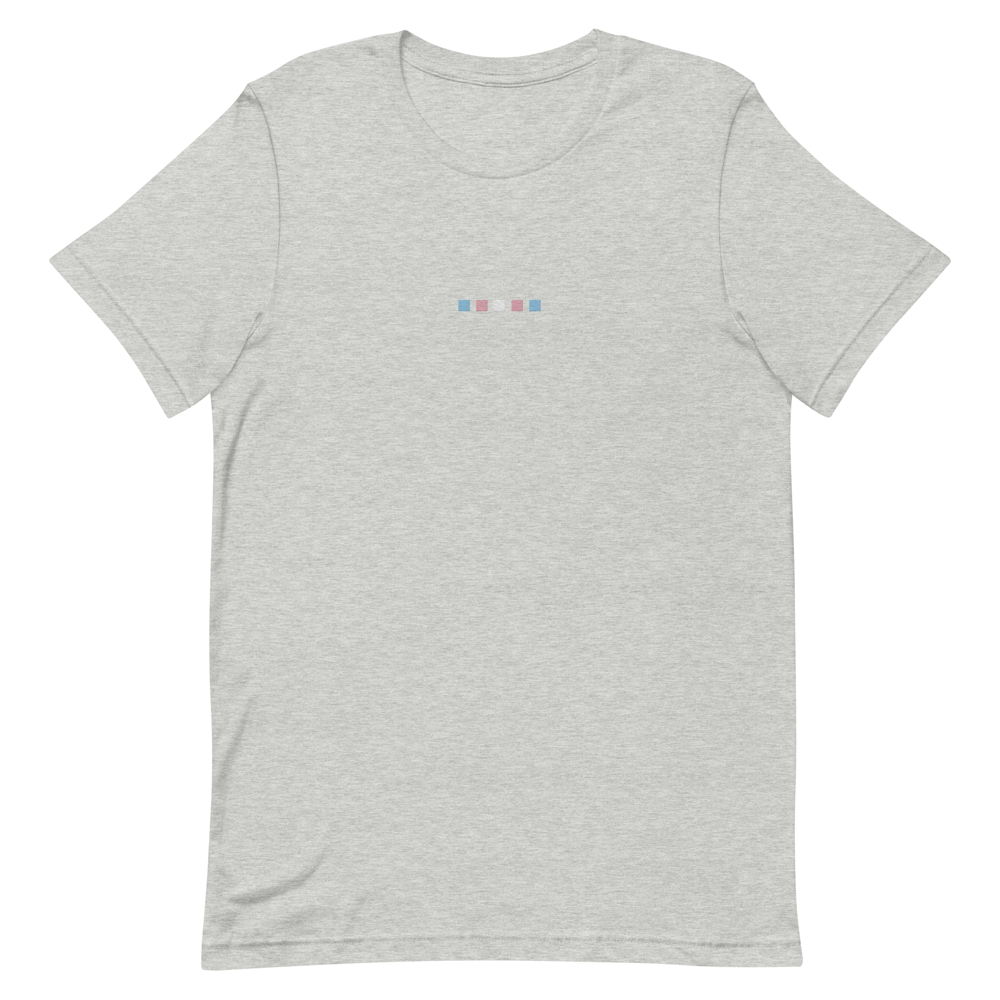 Embroidered Transgender T-Shirt: Pride Flag Horizontal Square Design