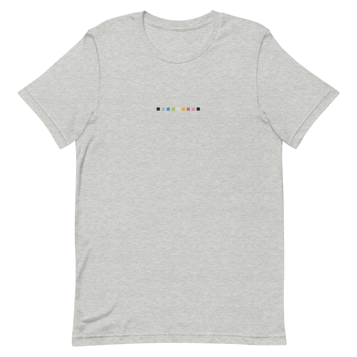 Embroidered Queer T-Shirt: Pride Flag Horizontal Square Design