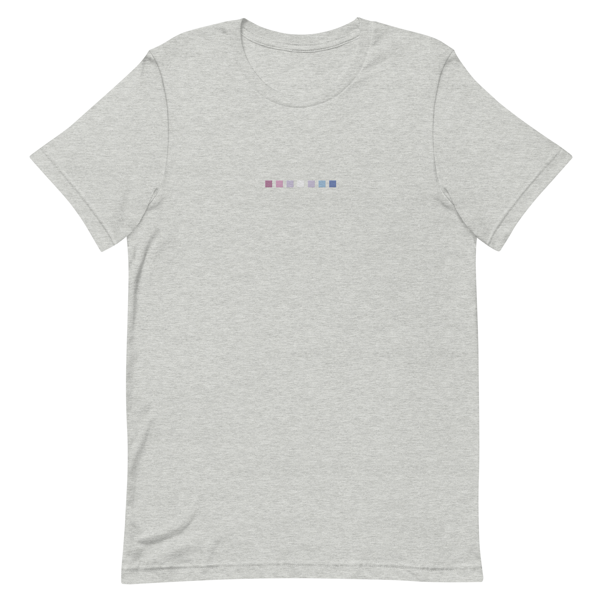 Embroidered Bigender T-Shirt: Pride Flag Horizontal Square Design