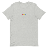 Embroidered Pansexual T-Shirt: Pride Flag Horizontal Heart Design