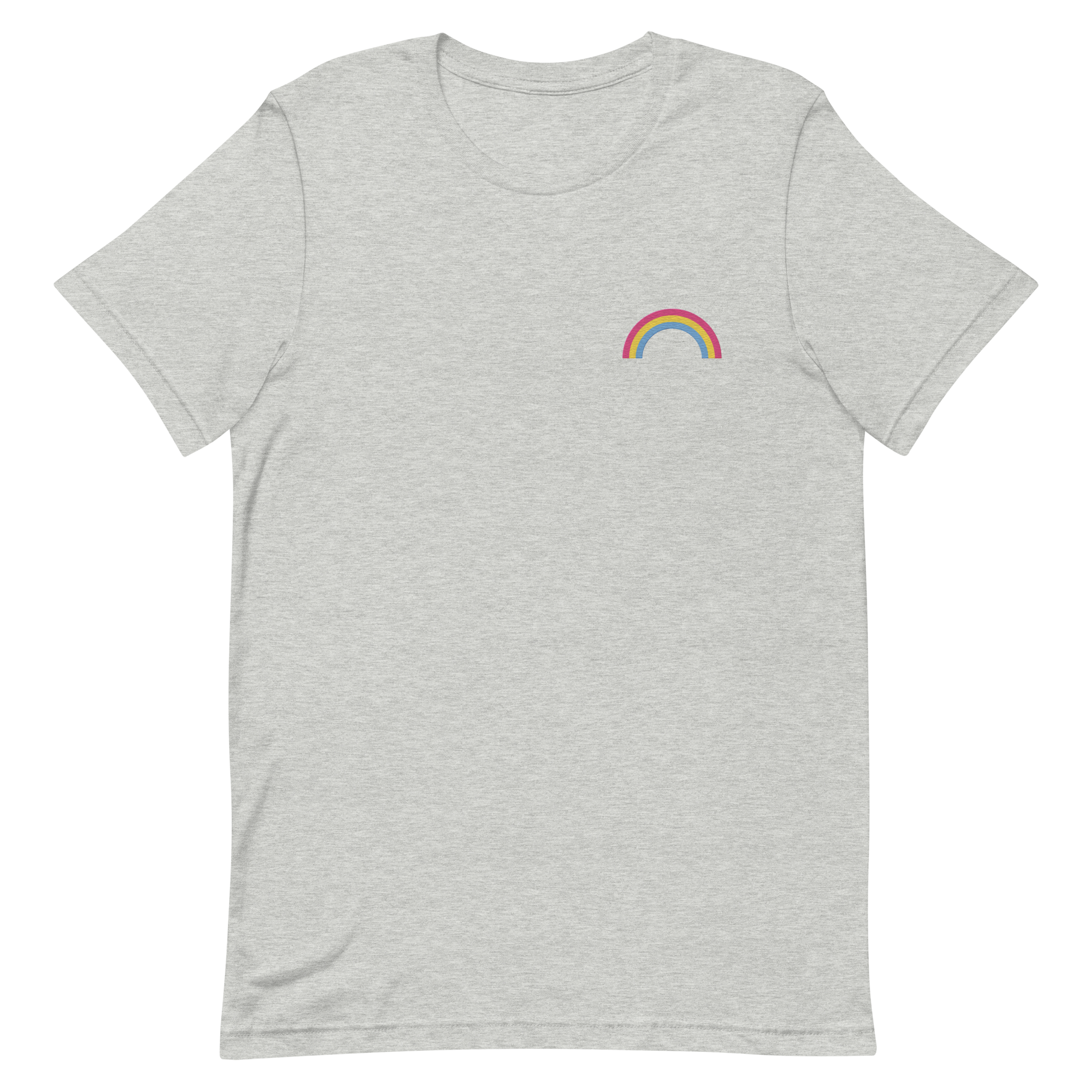 Embroidered Pansexual Rainbow T-Shirt: Pride Flag LGBTQ+ Design