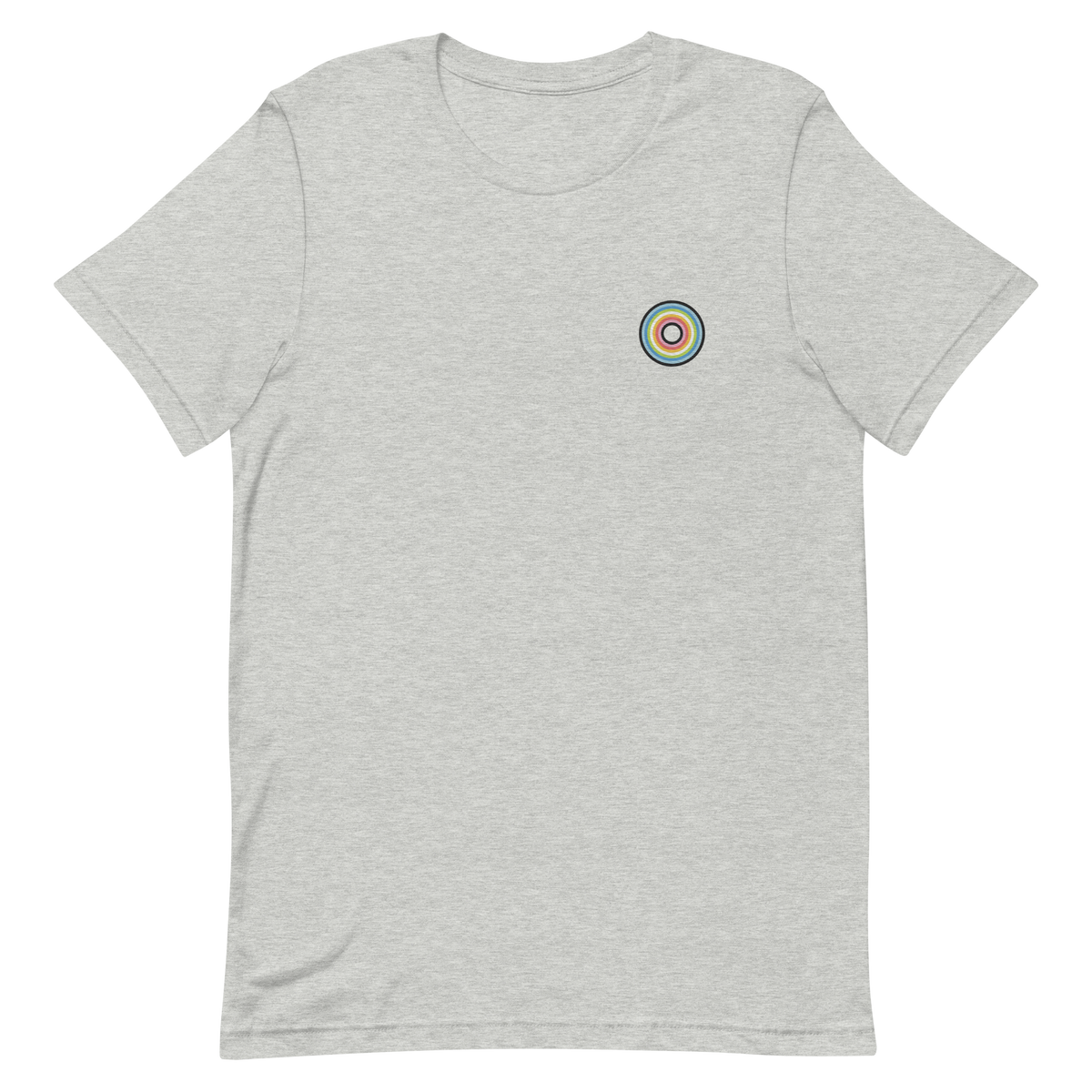 Embroidered Tee: Queer Pride Ring Emblem Design