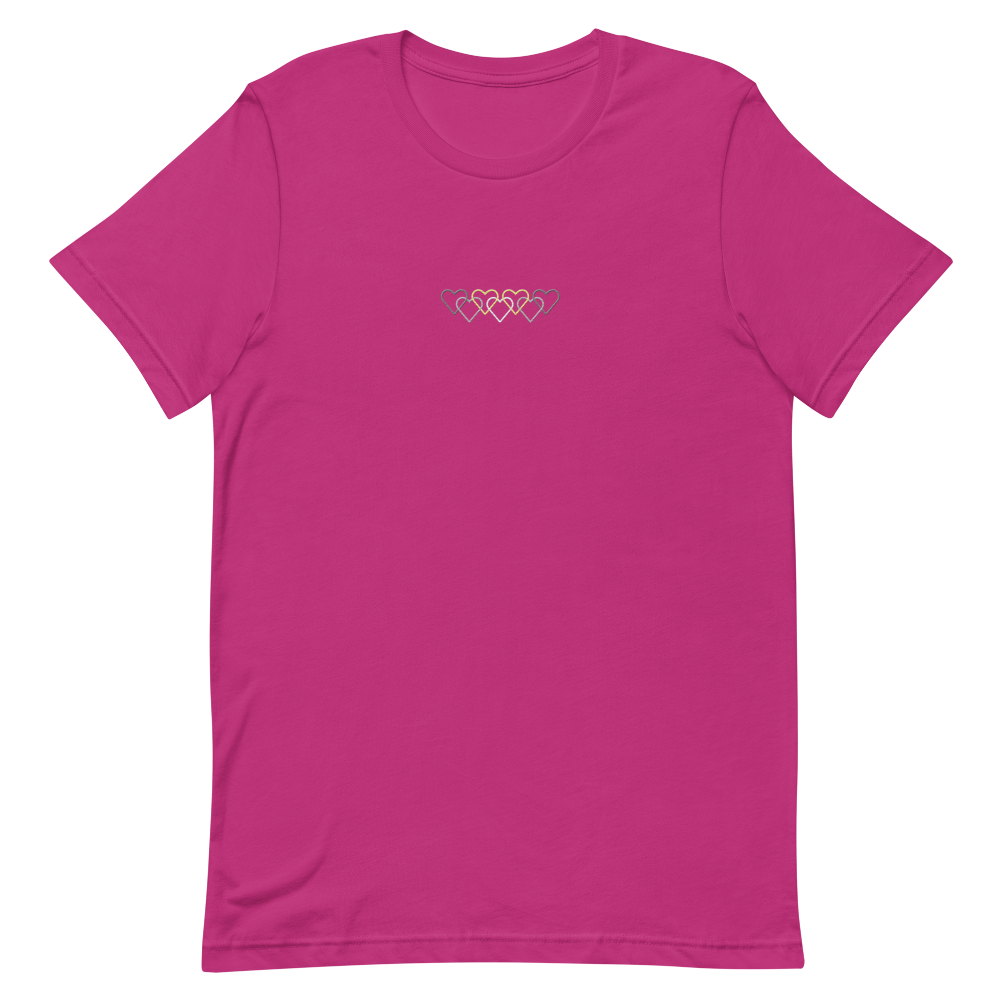 Demigender Pride Tee: Interlaced Heart Outlines Embroidered T-Shirt