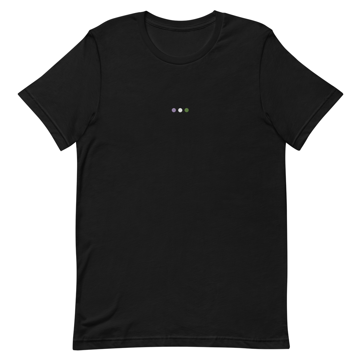 Embroidered Genderqueer T-Shirt: Pride Flag Horizontal Circle Design