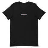 Embroidered Transgender T-Shirt: Pride Flag Horizontal Heart Design