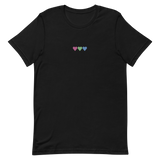 Embroidered Polysexual T-Shirt: Pride Flag Horizontal Heart Design