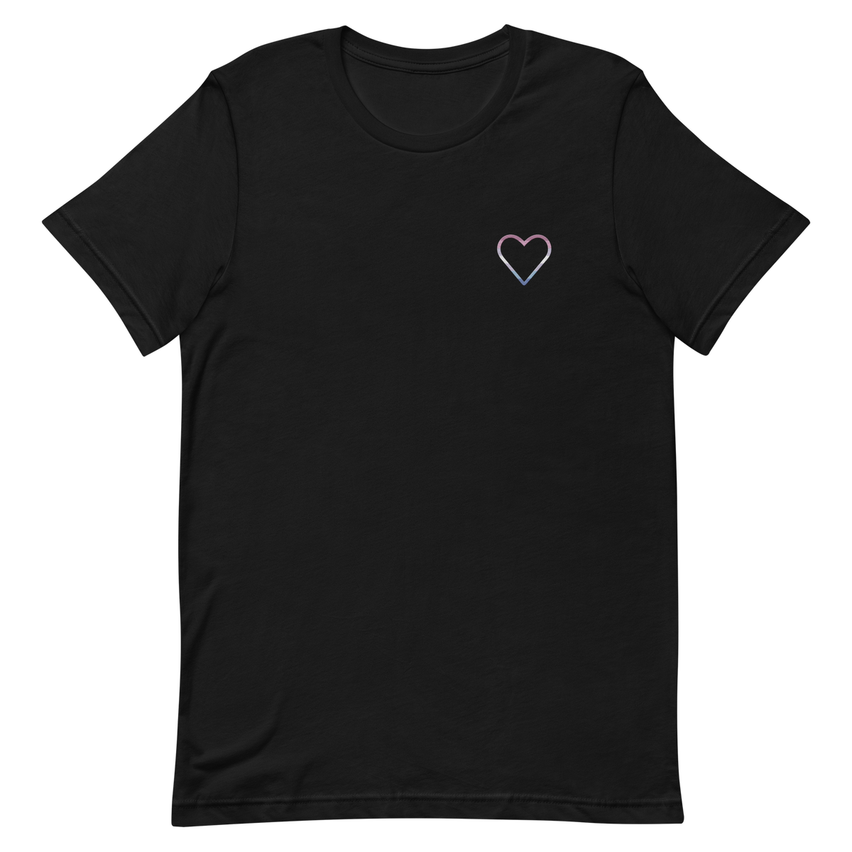 Bigender Heart T-Shirt: Embroidered Pride Tee