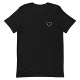 Bigender Heart T-Shirt: Embroidered Pride Tee