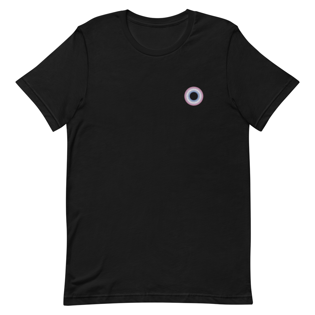 Embroidered Tee: Bigender Pride Ring Emblem Design