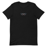 Transgender Pride Tee: Interlaced Heart Outlines Embroidered T-Shirt