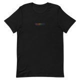 Gilbert Baker Pride Tee: Interlaced Heart Outlines Embroidered T-Shirt