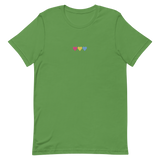 Embroidered Pansexual T-Shirt: Pride Flag Horizontal Heart Design