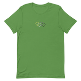 Nonbinary Pride Tee: Interlaced Heart Outlines Embroidered T-Shirt