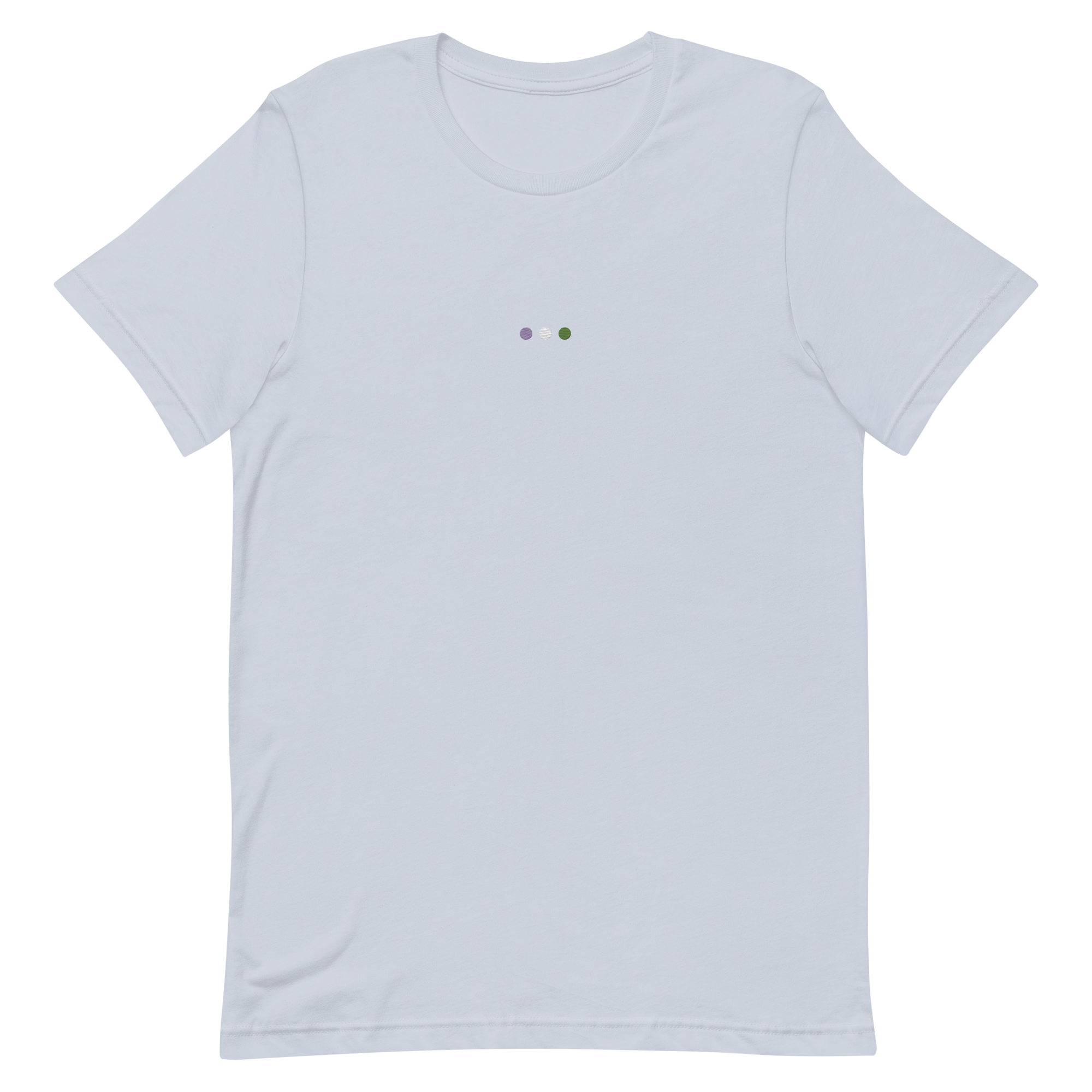 Embroidered Genderqueer T-Shirt: Pride Flag Horizontal Circle Design