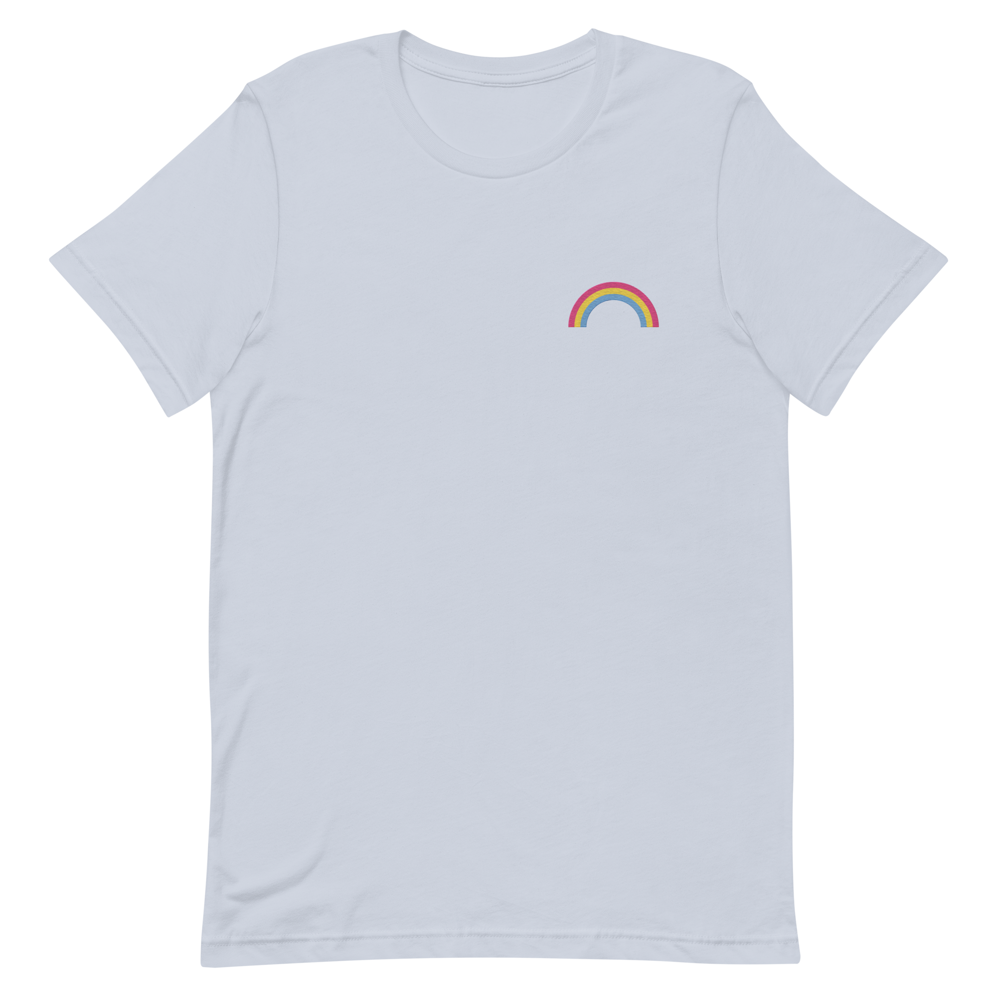 Embroidered Pansexual Rainbow T-Shirt: Pride Flag LGBTQ+ Design