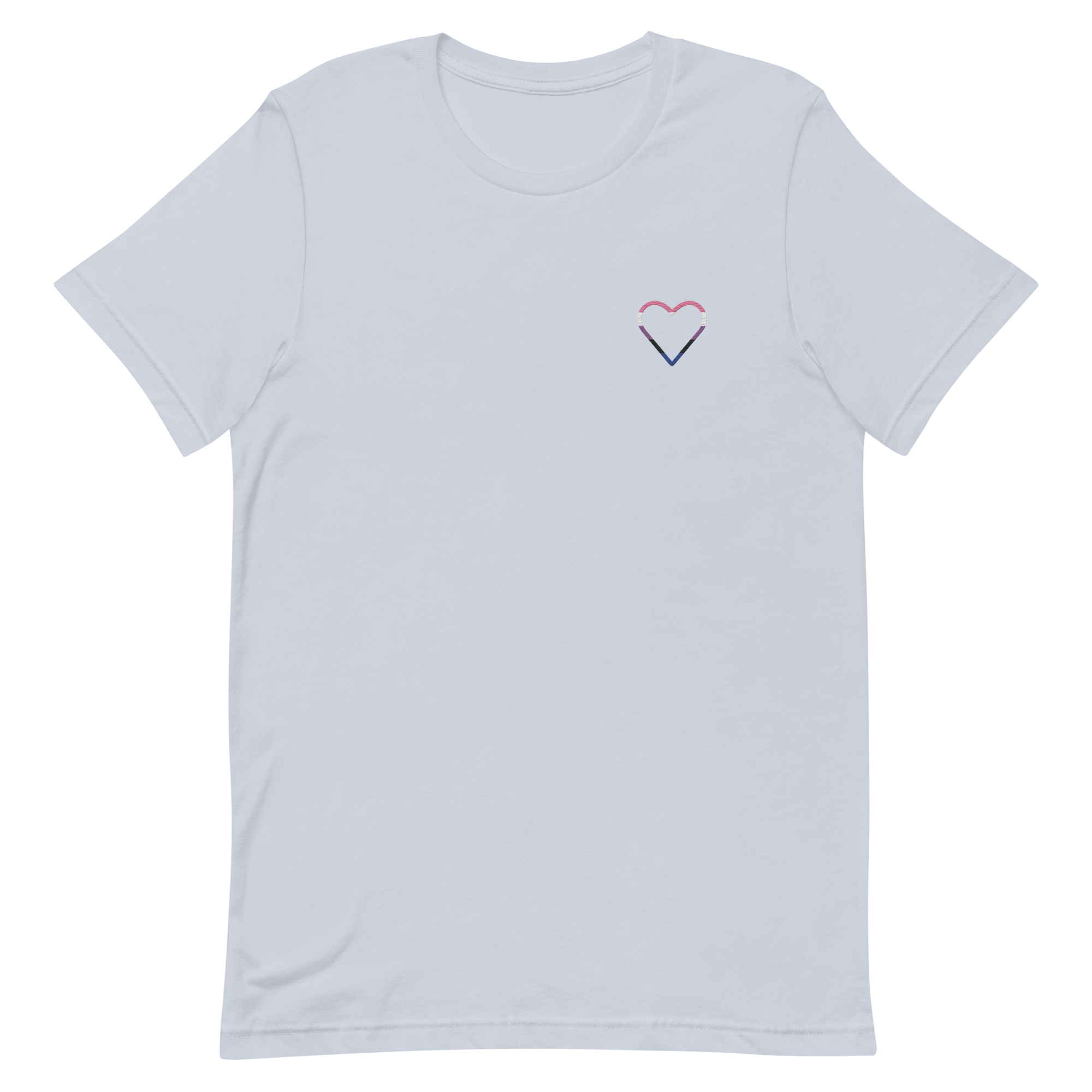 Genderfluid Heart T-Shirt: Embroidered Pride Tee