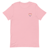 Pride Heart T-Shirt: Embroidered Pride Tee