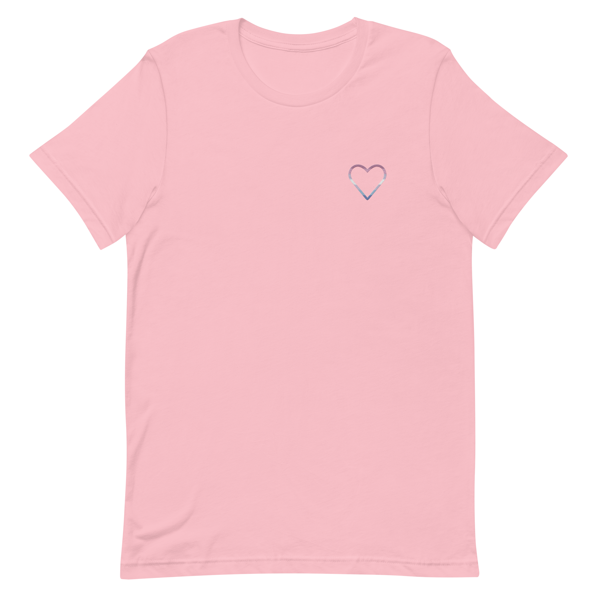 Bigender Heart T-Shirt: Embroidered Pride Tee