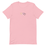 Nonbinary Pride Tee: Interlaced Heart Outlines Embroidered T-Shirt